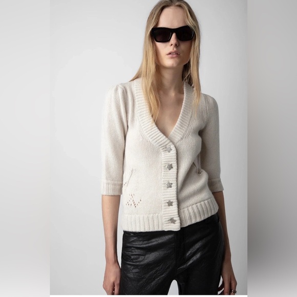 Zadig & Voltaire Betsy Cardigan Sweater Jacket Jumper Size L $598 NEW - Picture 1 of 14